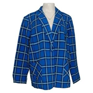 Susan Graver Vibrant Blue‎ Checkered Top